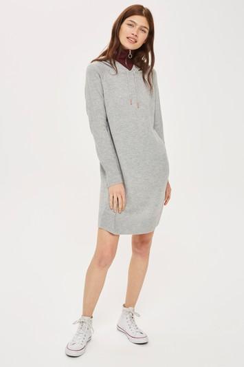 Topshop Cashmere Blend Hoodie Dress