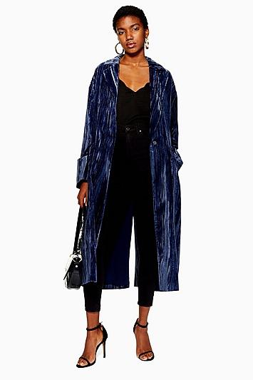 Topshop Velvet Duster Jacket