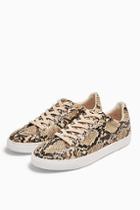 Topshop Cola Snakeskin Lace Up Trainers