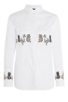 Topshop Embroidered Cat Shirt