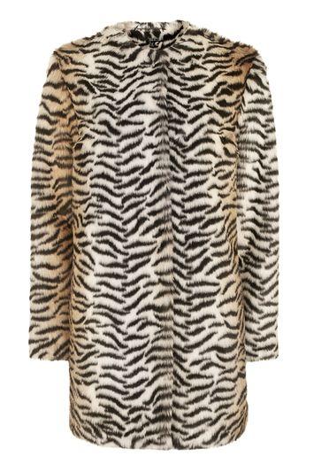 Topshop Tiger Edge To Edge Coat