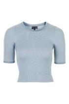 Topshop Half Sleeve Cropped Knit Tee