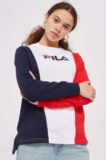 Topshop Cut And Sew Sweatshirt By Fila