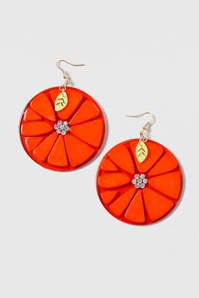 Topshop Oversized Orange Earrings