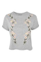 Topshop Floral Embroidery T-shirt