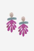 Topshop Abstract Glitter Resin Leaf Earrings