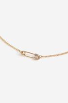 Topshop *crystal Safety Pin Necklace