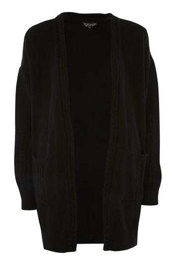 Topshop Cable Sleeve Knit Cardigan