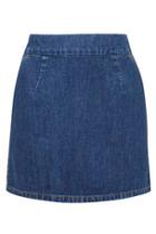 Topshop Moto Vintage Wash A-line Mini Skirt