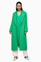*green Coat With Linen By Topshop Boutique