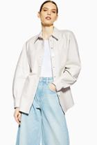 Topshop *ovoid Leather Shirt By Boutique