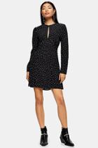 Topshop Piped Keyhole Mini Dress