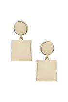 Topshop Gold Square Drop Earrings