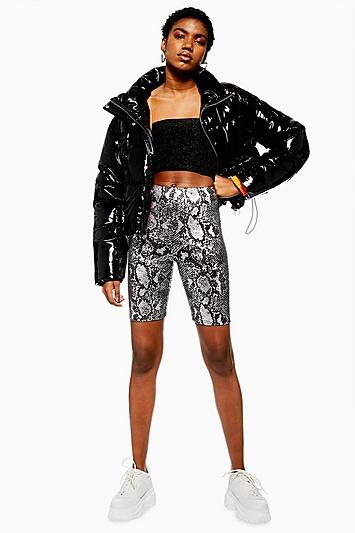 Topshop Foil Snake Cycling Shorts By We Own The Night