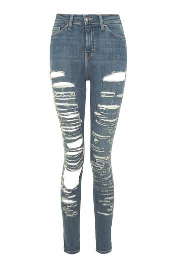 Topshop Moto Shredded Super Rip Jamie Jeans