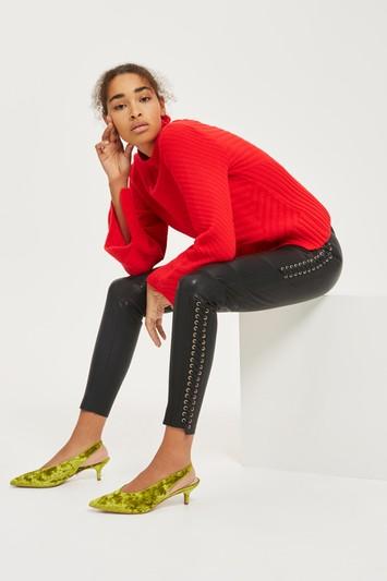 Topshop Real Leather Biker Pants