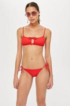Topshop Ribbed Tie Side Crop Top