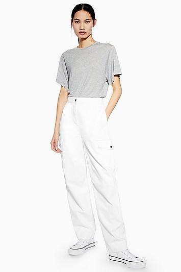 Topshop *white Utility Jeans By Boutique