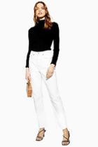 Topshop Petite Off White Straight Jeans
