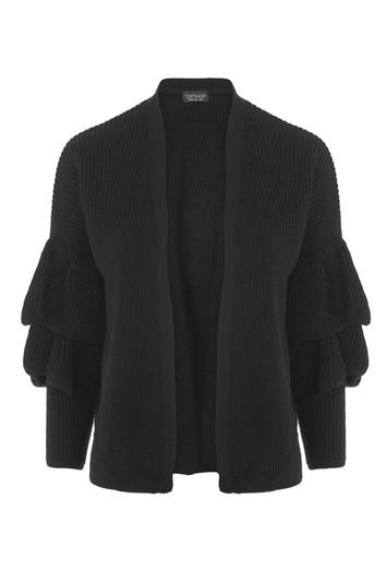 Topshop Ruffle Sleeve Knitted Cardigan