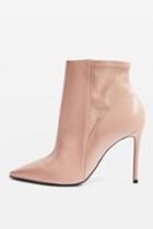 Topshop Pale Pink Hoochie Leather Boots
