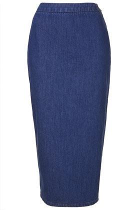 Topshop Denim Pencil Skirt By Boutique