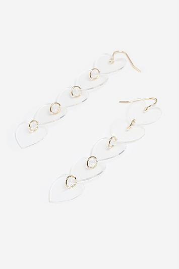 Topshop *acrylic Heart Drops Earrings