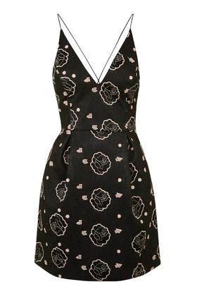 Topshop Rose Strappy Bonded Mini Dress