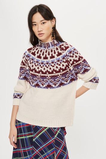 Topshop Reverse Fairisle Jumper