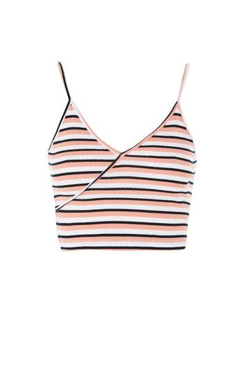 Topshop Stripe Crop Vest Top