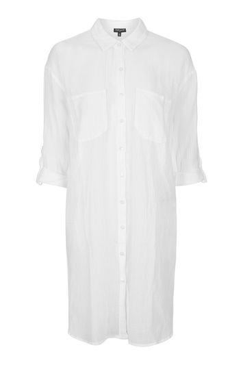 Topshop Lattice Side Beach Shirt
