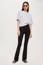 Topshop Ribbed Jersey Flare Trousers