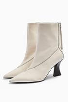 Topshop Mara Leather Buttermilk Point Boots