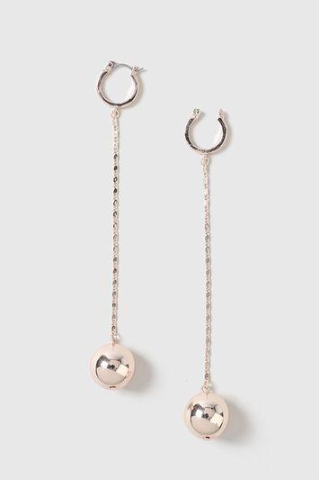 Topshop Chain And Ball Drop Earrings