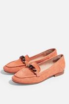 Topshop Lana Coral Tortoiseshell Trim Loafers