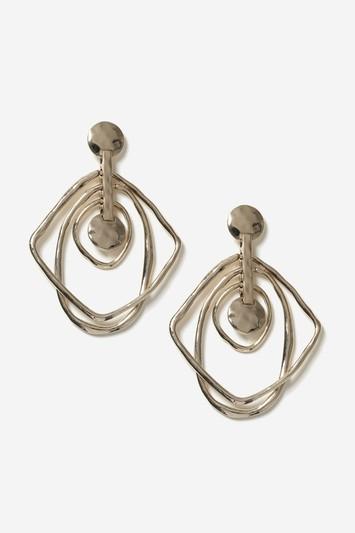 Topshop Beaten Layered Oval Hoop Earrings