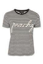 Topshop Petite 'peachy' Stripe T-shirt