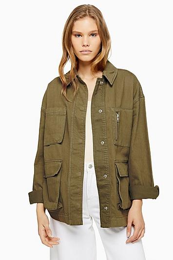 Topshop Petite Freya Khaki Shacket