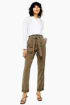 Topshop Khaki Belted Utility Trousers