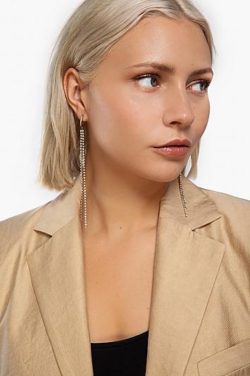 Topshop *pearl Cupchain Long Earrings