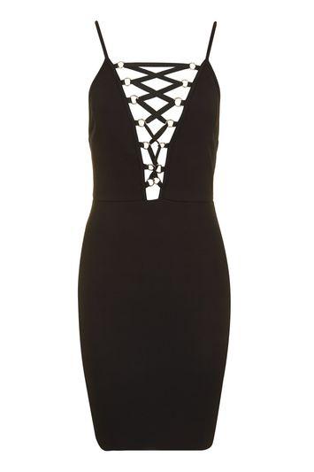 Topshop Eyelet Lace Up Dress