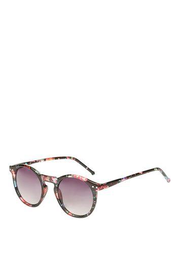 Topshop Lila Floral Round Sunglasses
