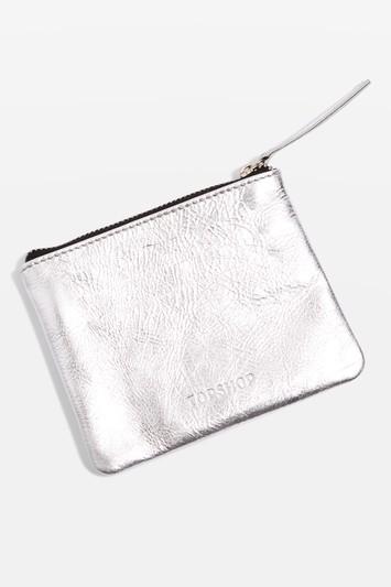 Topshop Pat Zip Top Leather Purse