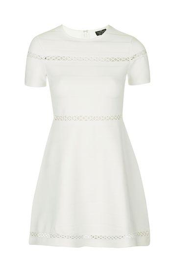 Topshop Petite Bandage Embroidered Skater Dress