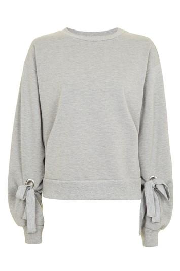Topshop Tie Sleeve Blouson Sweat Top