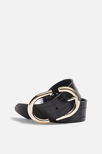 Topshop Crocodile Logo Belt