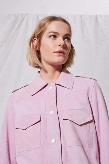 Topshop *lilac Suede Jacket By Boutique