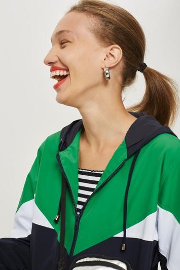 Topshop Tall Colour Block Windbreaker Jacket