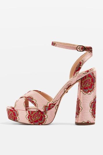 Topshop Lollie Embroidered Platform Shoes