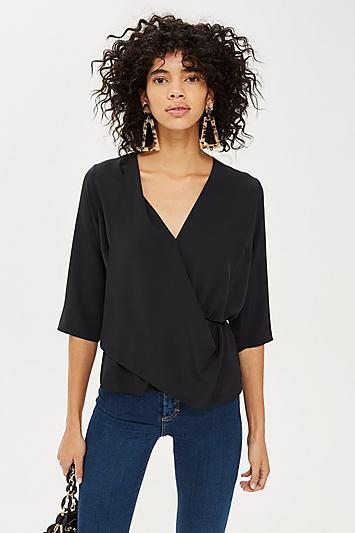 Topshop Drape Panel Blouse